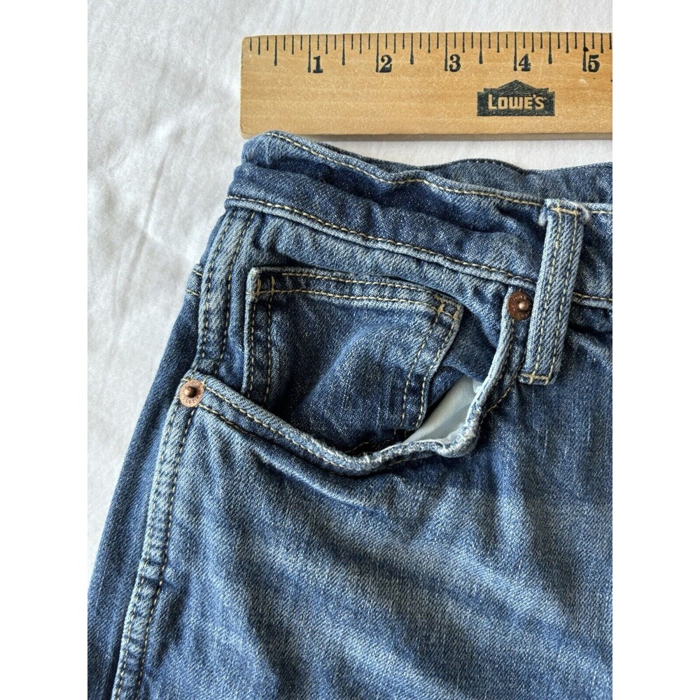 American Eagle Jeans Girls 7 Highest Rise 90s Straight Blue Stretch Distressed - Picture 7 of 10